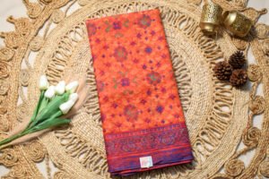 Rust orange kota cotton saree