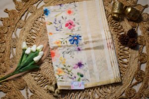 Kerala Silk Saree With Floral Design
